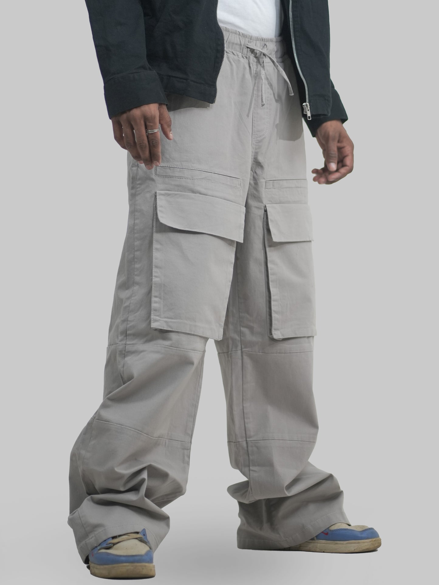 Men Wide Leg 6 Pockets Cargo Pants