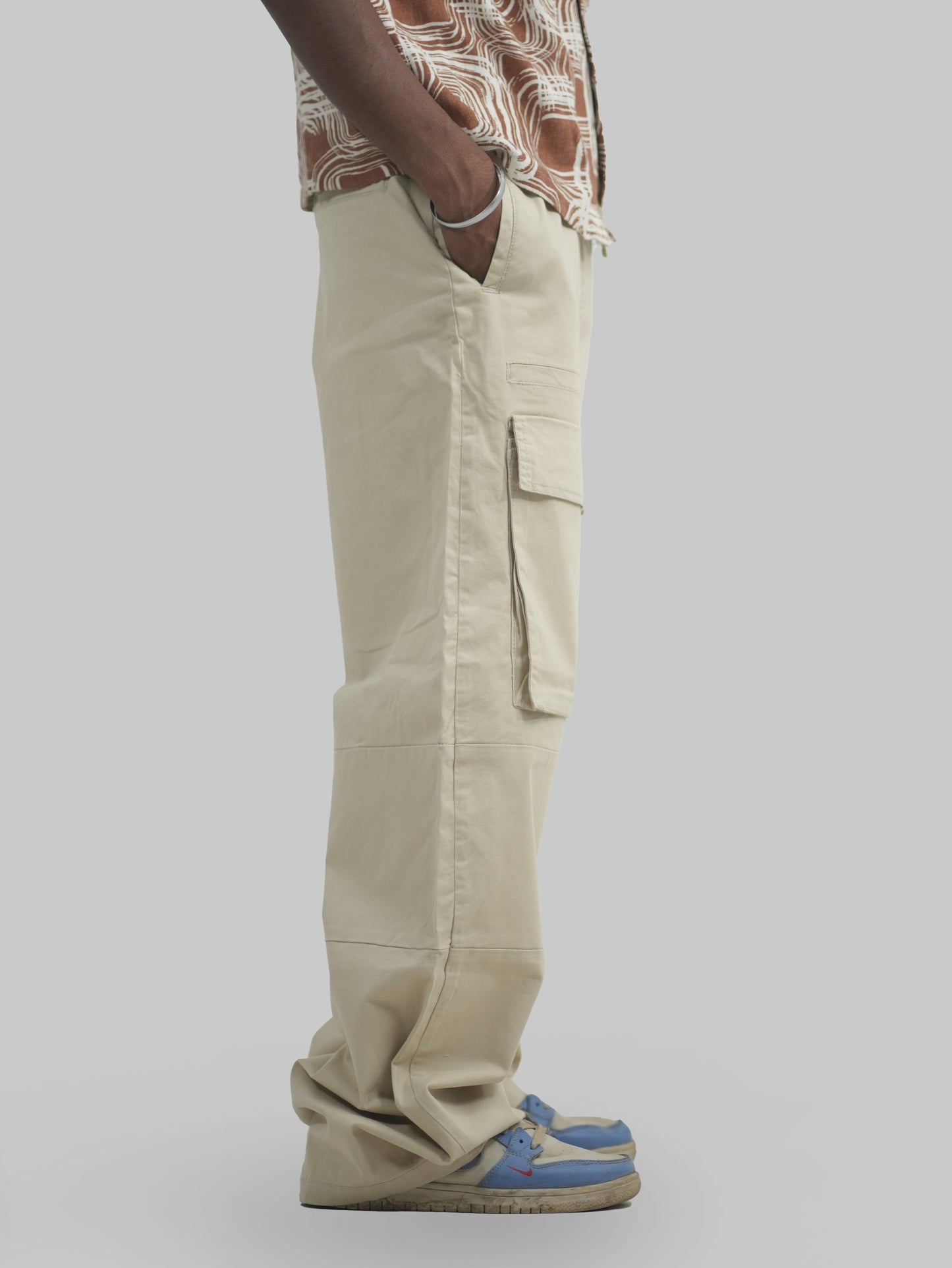 Men Wide Leg 6 Pockets Cargo Pants