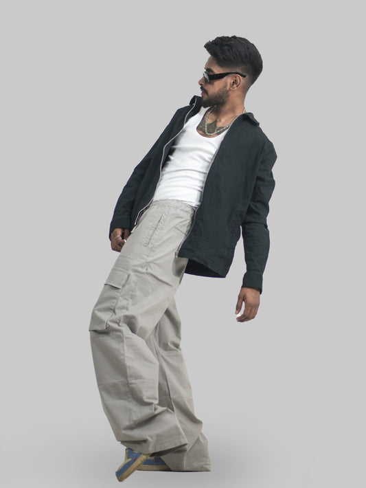 Men Wide Leg 6 Pockets Cargo Pants