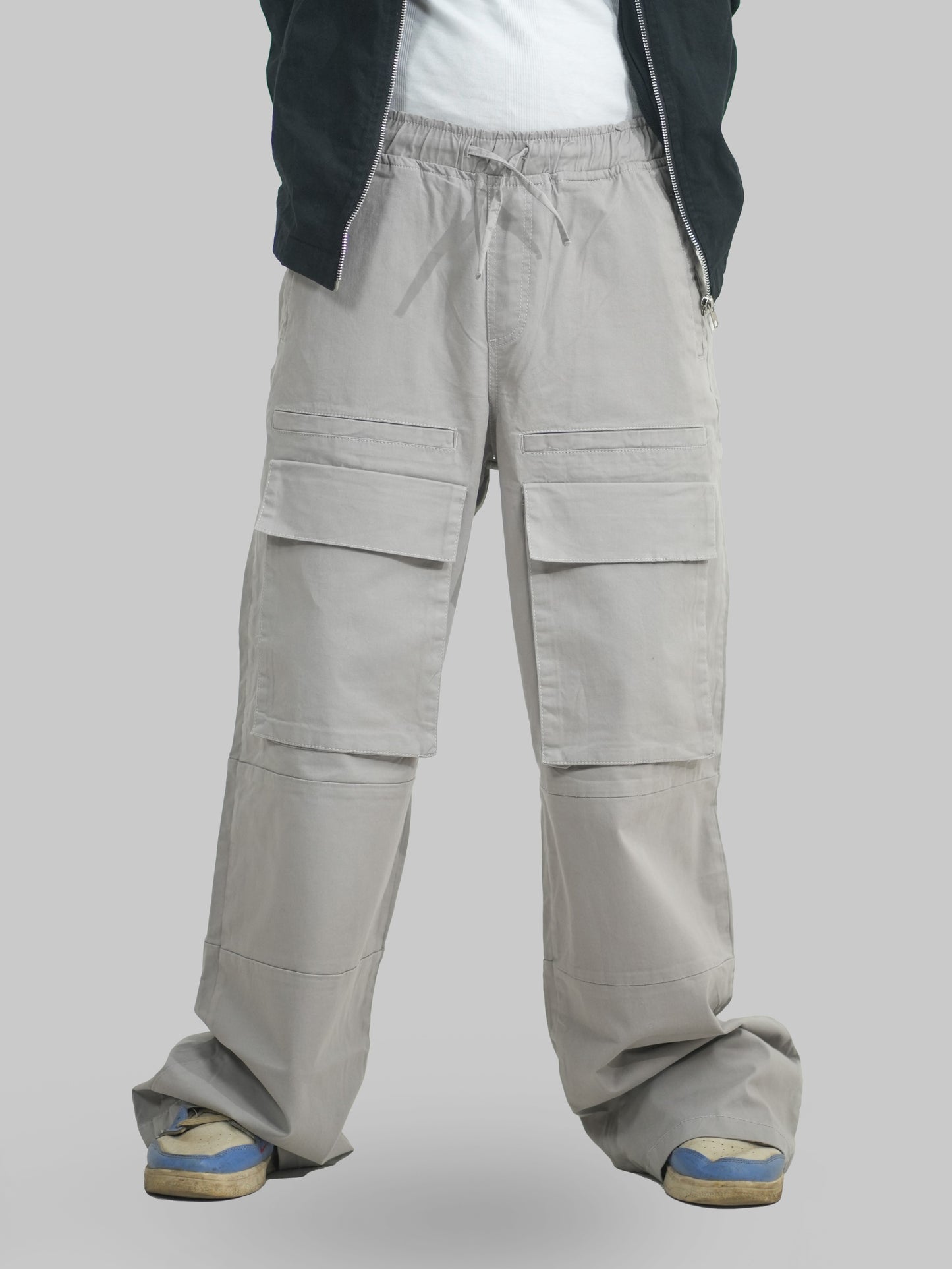 Men Wide Leg 6 Pockets Cargo Pants