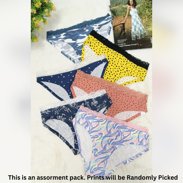 Malachi Women's Bikini Lace Panties Pack Of 6